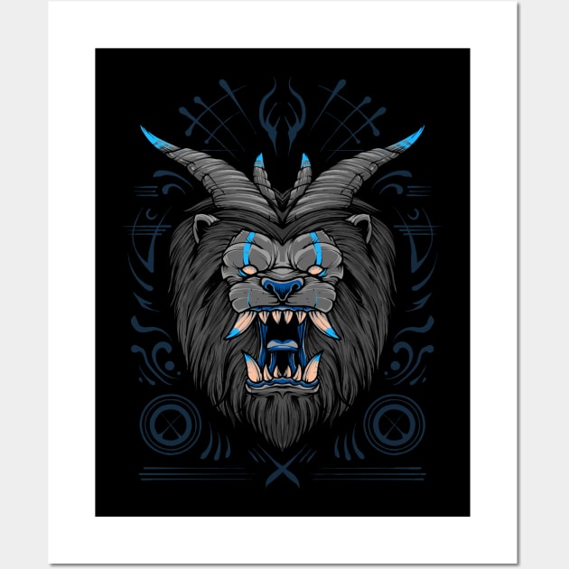 Lion Devil Zodiac Demon Monster Wall Art by BakaOutfit